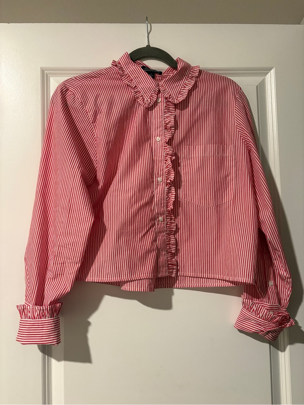 J.Crew Ruffle Trim Button-Up Shirt - Picture 2 of 4
